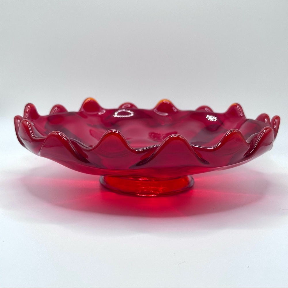 Vintage ruby pedestal bowl